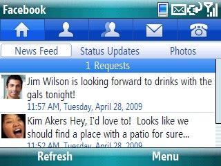 Facebook Windows mobile title=