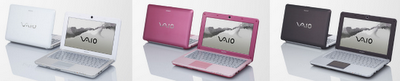 Sony VAIO W  netbook colors
